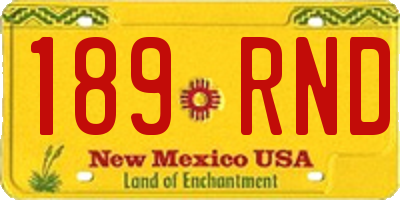 NM license plate 189RND