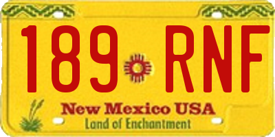 NM license plate 189RNF