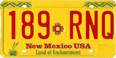 NM license plate 189RNQ