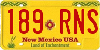 NM license plate 189RNS
