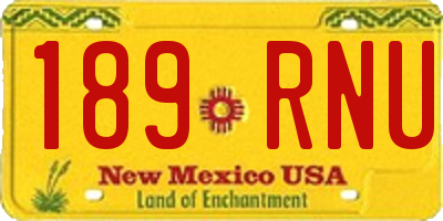 NM license plate 189RNU