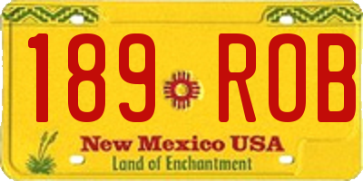 NM license plate 189ROB