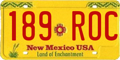 NM license plate 189ROC