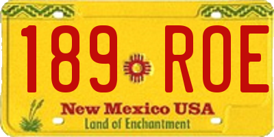 NM license plate 189ROE