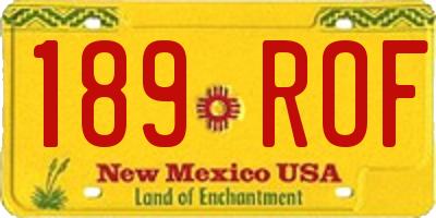 NM license plate 189ROF