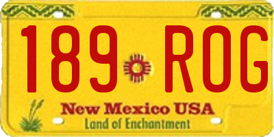 NM license plate 189ROG