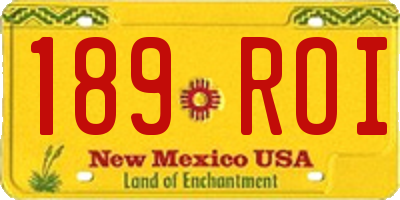 NM license plate 189ROI