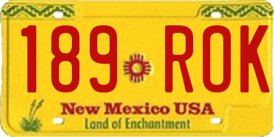 NM license plate 189ROK