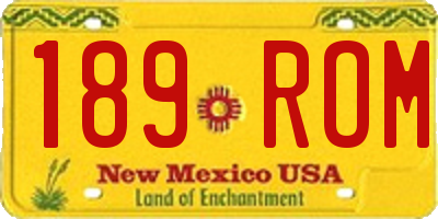 NM license plate 189ROM