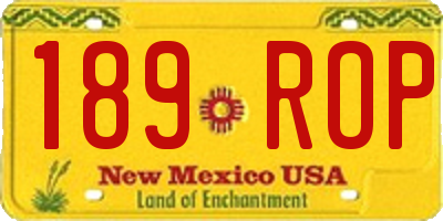 NM license plate 189ROP