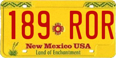 NM license plate 189ROR