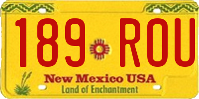 NM license plate 189ROU