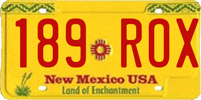 NM license plate 189ROX