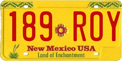NM license plate 189ROY
