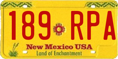 NM license plate 189RPA