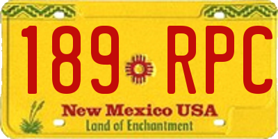 NM license plate 189RPC