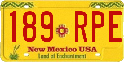 NM license plate 189RPE