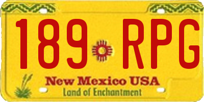 NM license plate 189RPG