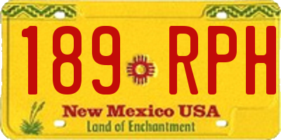 NM license plate 189RPH