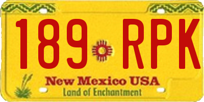 NM license plate 189RPK