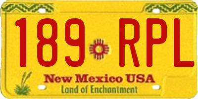 NM license plate 189RPL