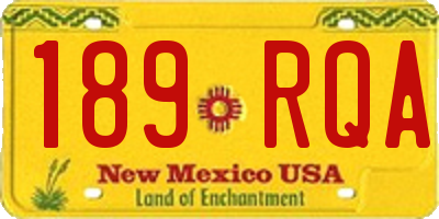 NM license plate 189RQA