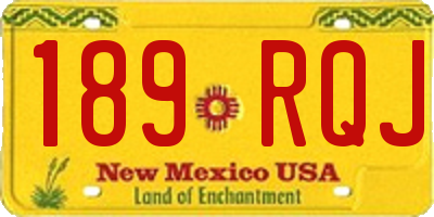 NM license plate 189RQJ