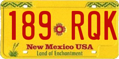 NM license plate 189RQK