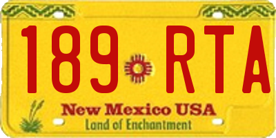 NM license plate 189RTA