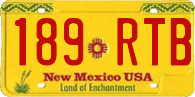 NM license plate 189RTB