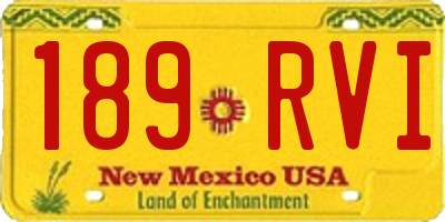 NM license plate 189RVI
