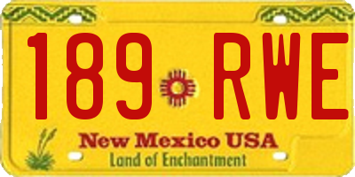NM license plate 189RWE