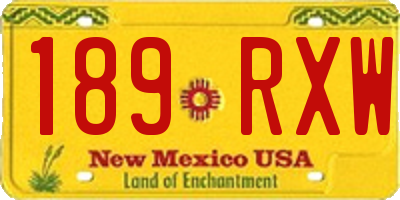 NM license plate 189RXW