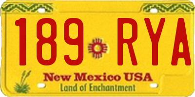 NM license plate 189RYA