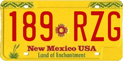 NM license plate 189RZG