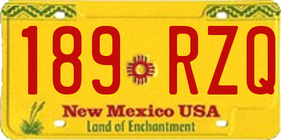 NM license plate 189RZQ