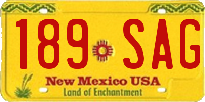 NM license plate 189SAG