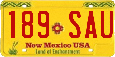 NM license plate 189SAU