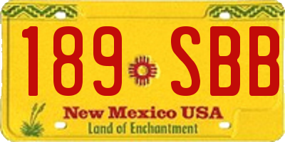 NM license plate 189SBB
