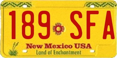 NM license plate 189SFA