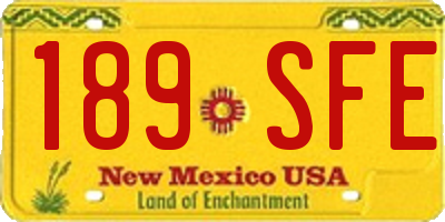 NM license plate 189SFE