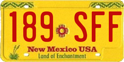 NM license plate 189SFF