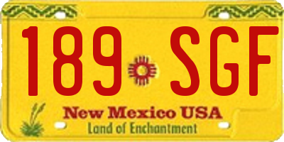 NM license plate 189SGF