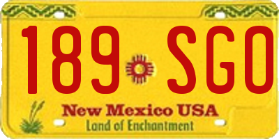 NM license plate 189SGO