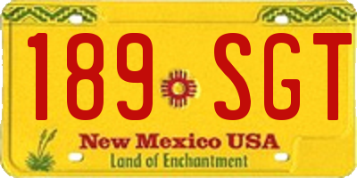 NM license plate 189SGT