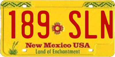 NM license plate 189SLN