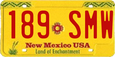 NM license plate 189SMW