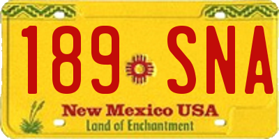 NM license plate 189SNA
