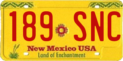 NM license plate 189SNC