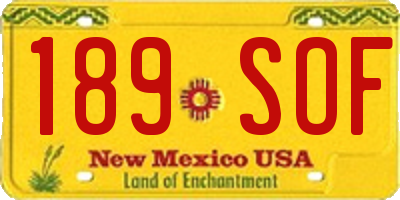 NM license plate 189SOF